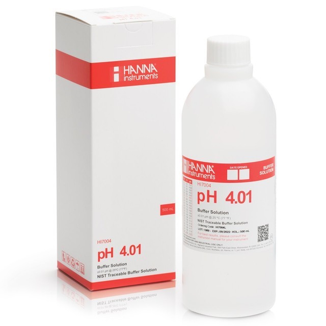 Hanna Instruments HI7004L 4.01 pH Calibration Buffer Solution, 500mL Bottle