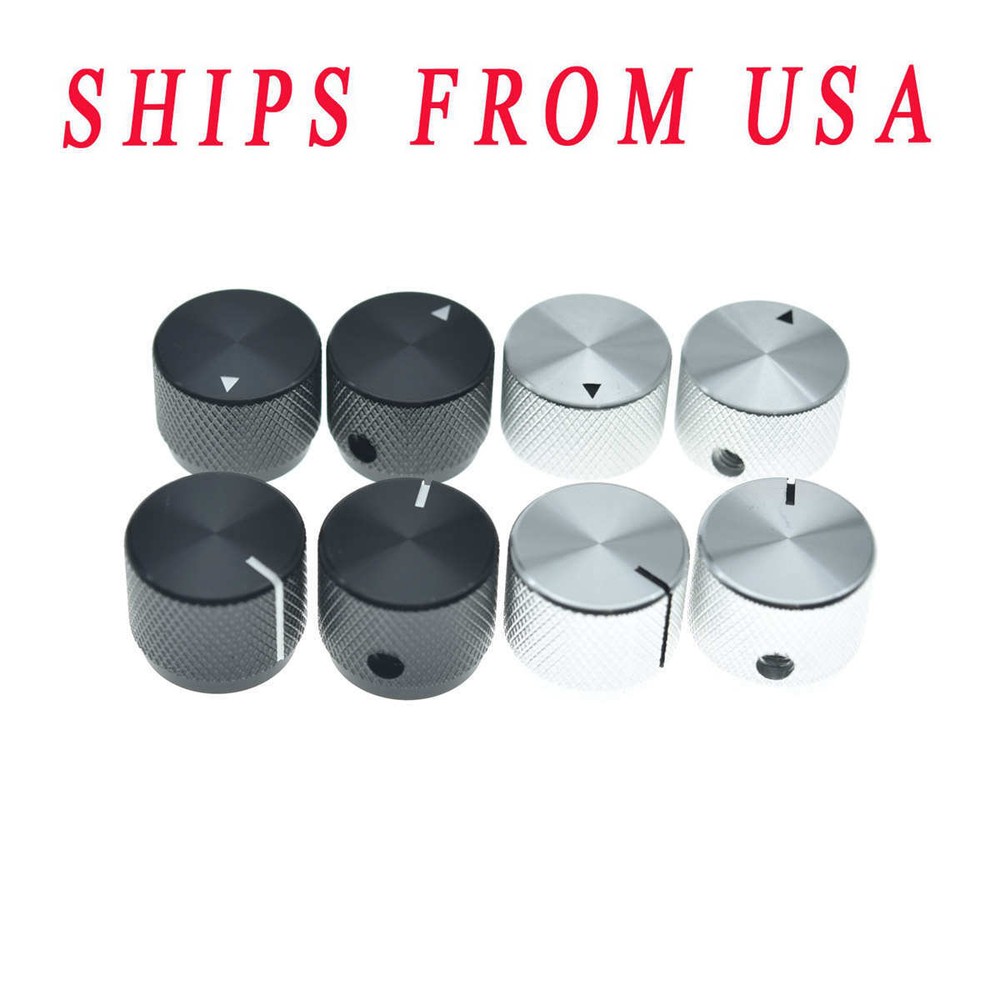 2-Pack Set Screw Aluminium Guitar/Bass Knobs Universal Pot Knobs w/ Indicator