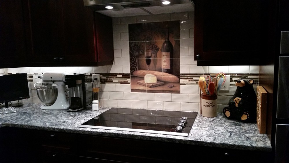 Art Wine Cheese Grape Mural Ceramic Backsplash Bath Decor Tile #114