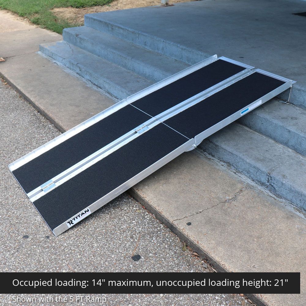 Titan Ramps 7' Multi-Fold Aluminum Wheelchair Ramp - 600 lb. Capacity