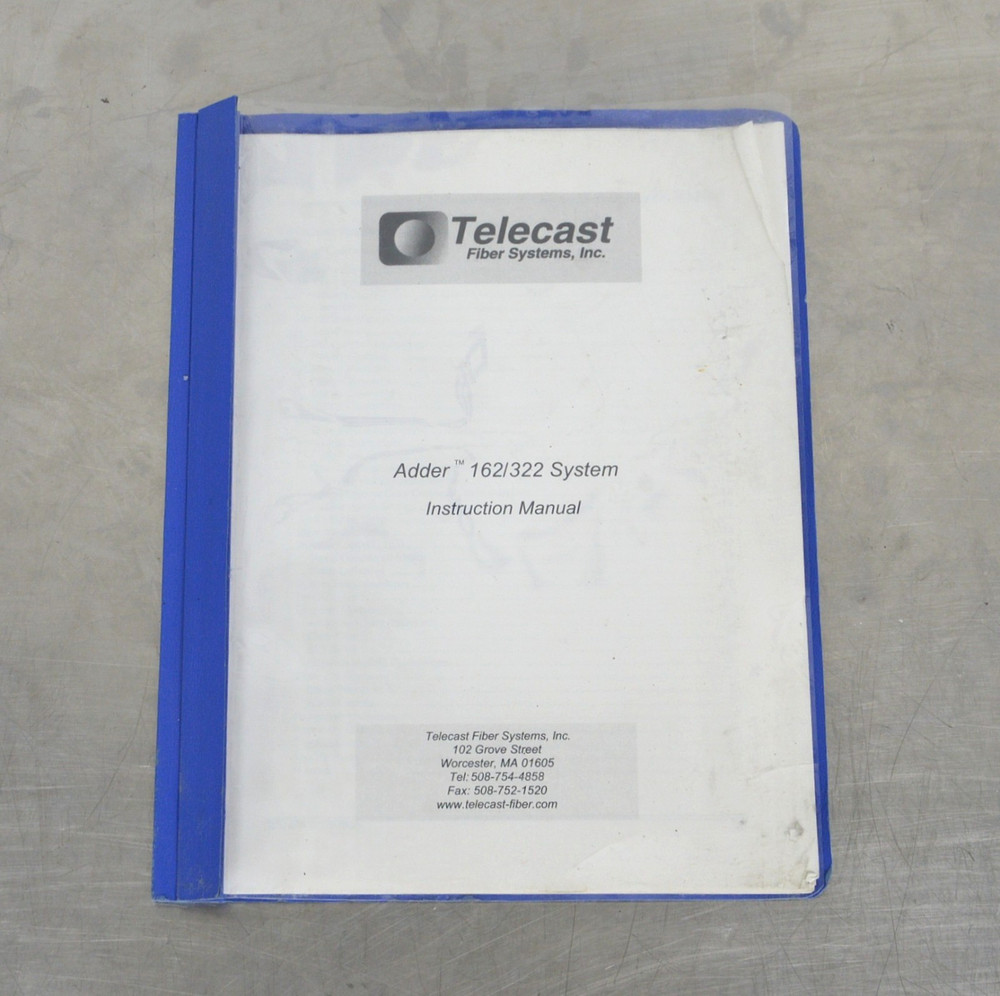 Telecast Fiber Systems Adder 162 Audio Intercom Data Multiplexer