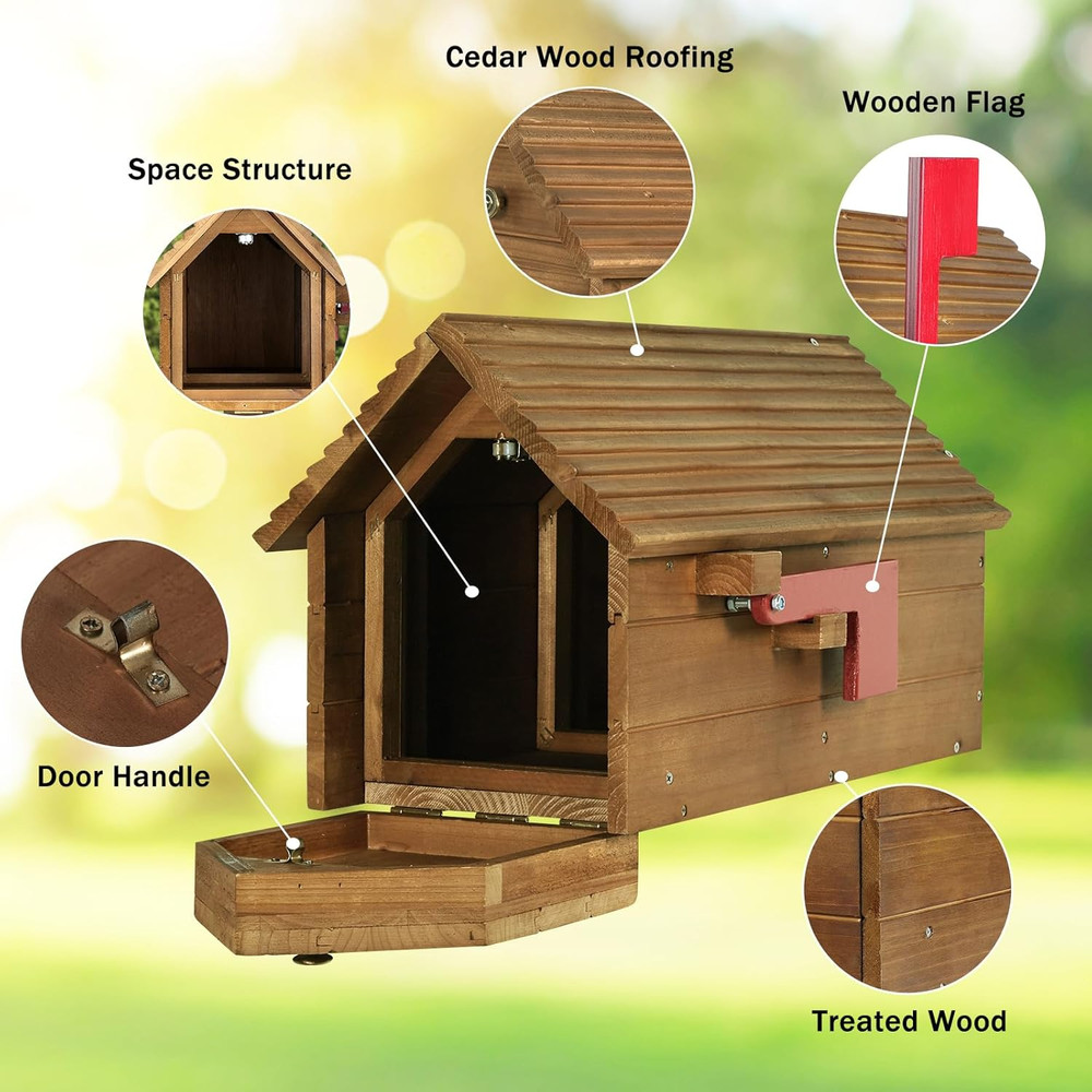 Cedar Mailboxes Outside,Mailboxes for House outside Decorative,Outdoor Custom Ma