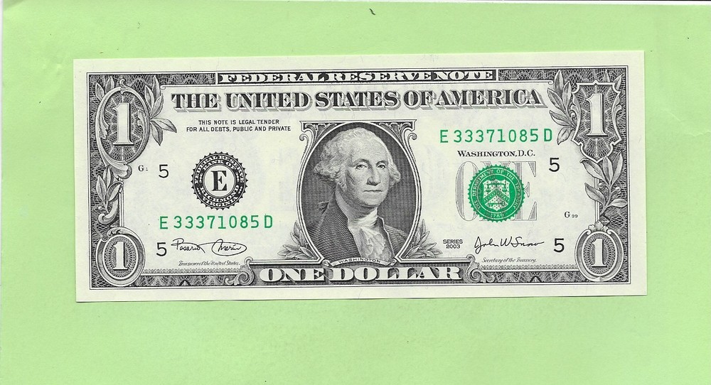 2003 ..UNCIRC $1  E 3337 1085 D  .... 2003  $1  E-D       NICE NOTE      FRN