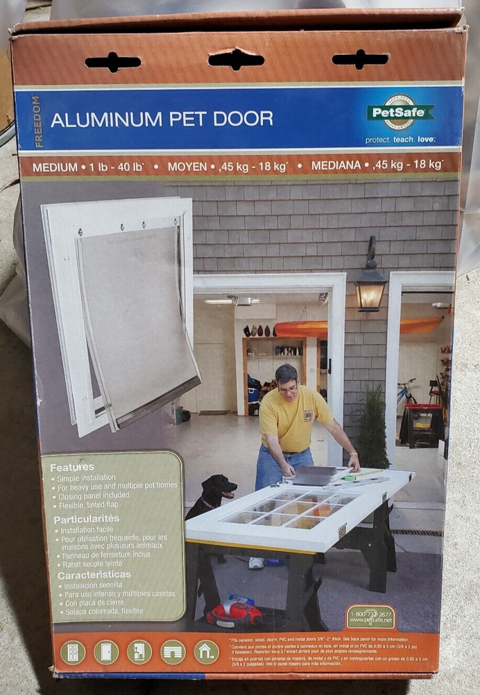 *NEW* Petsafe Aluminium Pet Door Solid Design Easy Install | MEDIUM Size |