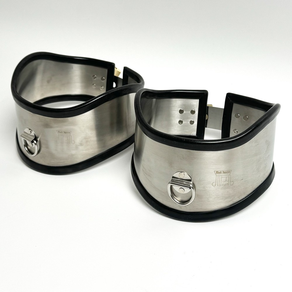 Stainless Steel Chastity Neck Collar Restraint Lockable Adjustable Posture BDSM