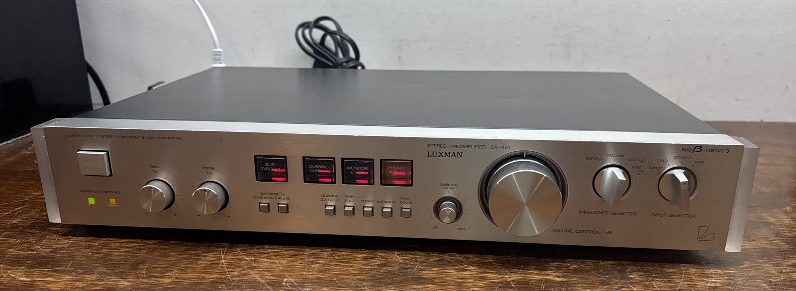 Luxman CX-100 Stereo Preamp -Recapped & Serviced & Custom Blue LED Sounds GREAT