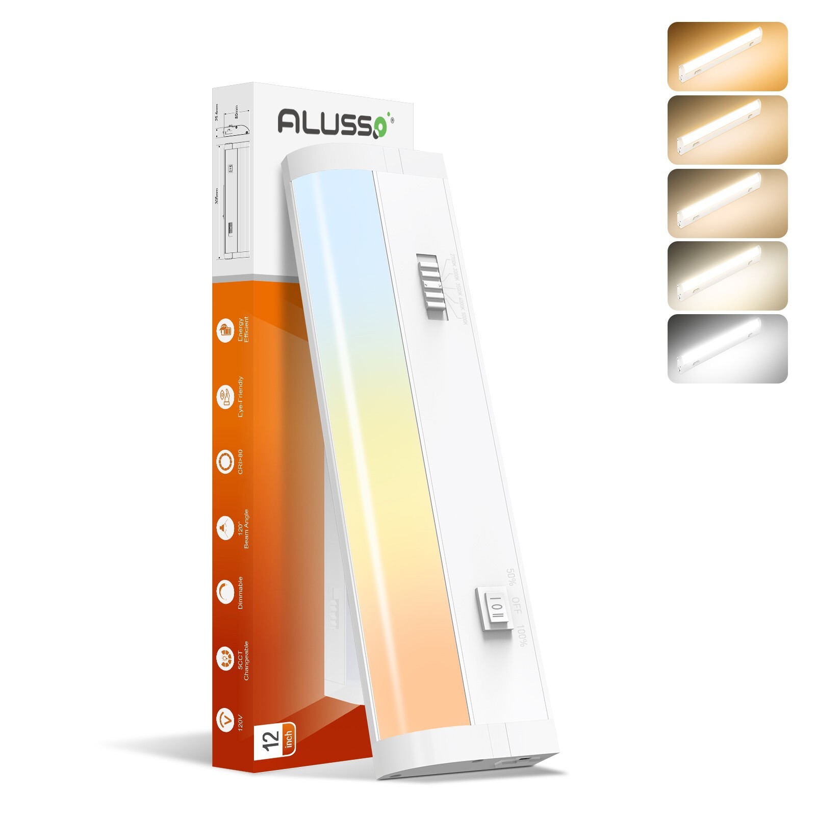 LED 12''/18''/24'' Under Cabinet Closet Light Hardwired Kitchen Lamp Linkable