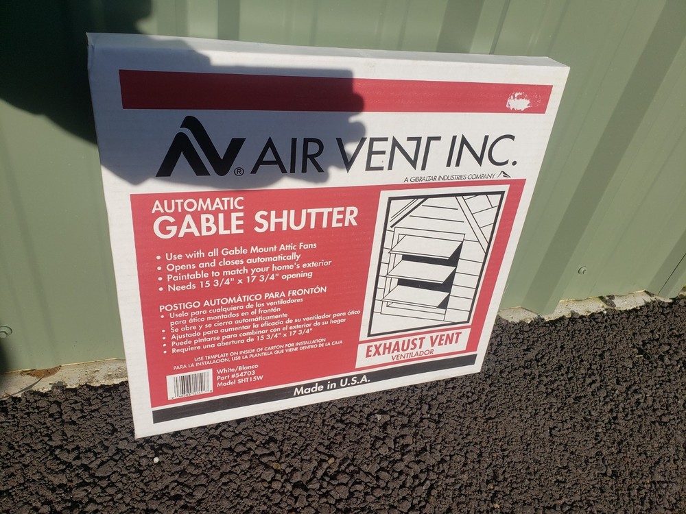🔥White Plastic Paintable Automatic Gable Shutter Vent Square SHT15W Attic Aire
