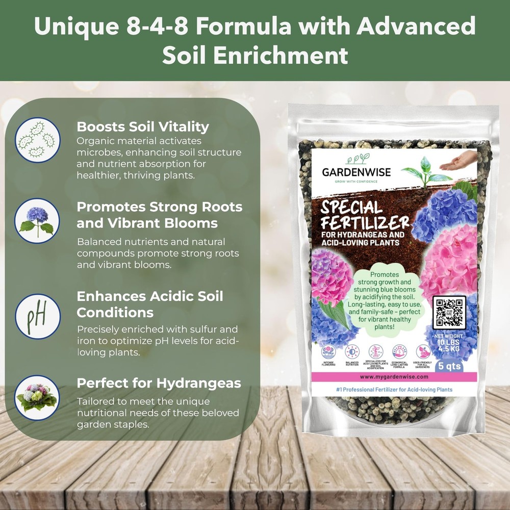 GARDENWISE Slow Release Hydrangea 12 OZ, Acidic Fertilizer