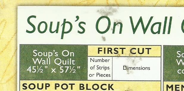 A0218$ SOUP'S ON WALLHANGING QUILT PATTERN/INSTRUCTIONS
