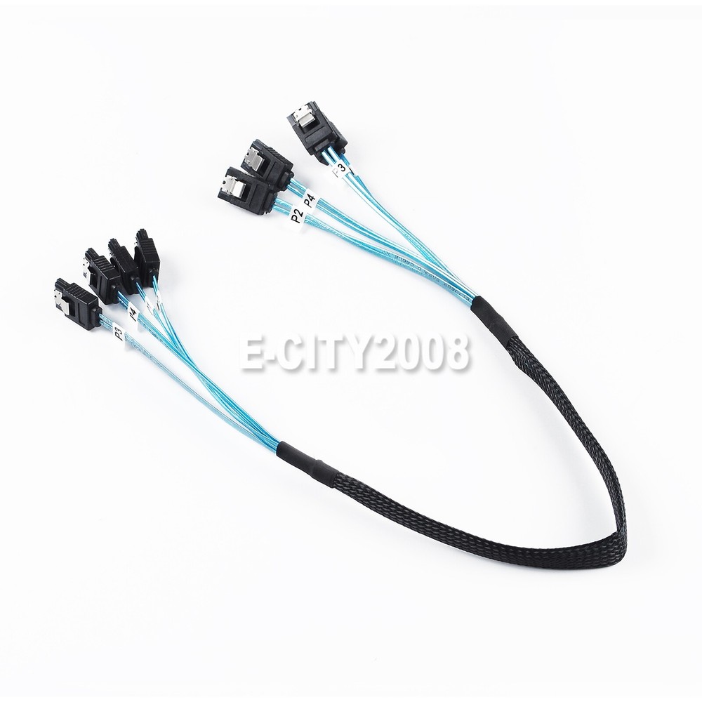 2Pcs 4 SATA 7pin to 4 SATA 7pin Target SSD Hard Disk Data Server Raid Cable 50CM