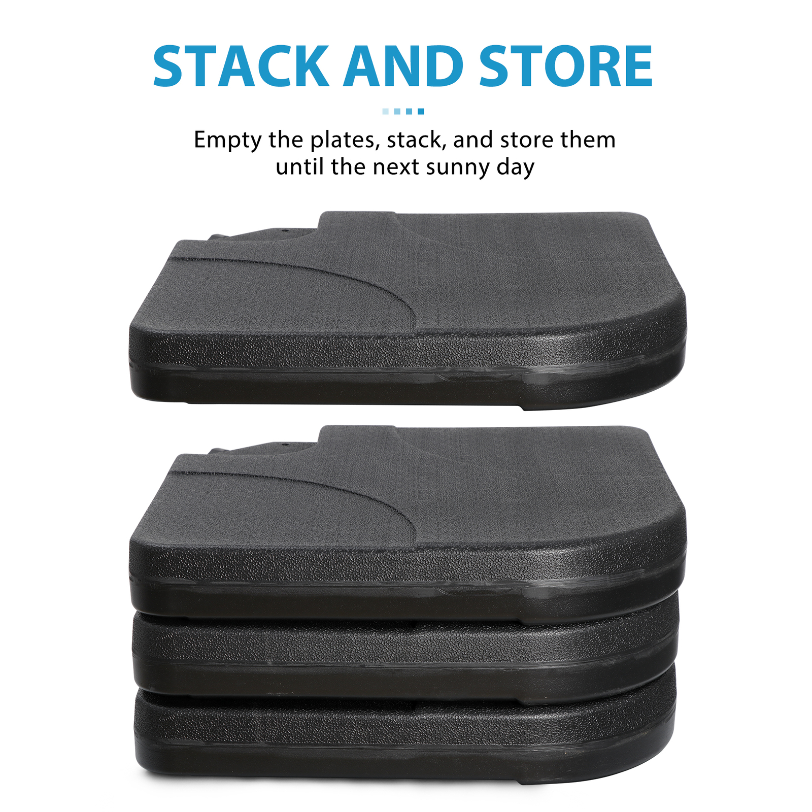 4-Piece Heavy Duty Cantilever Offset Patio Umbrella Base Stand Square Plate Set