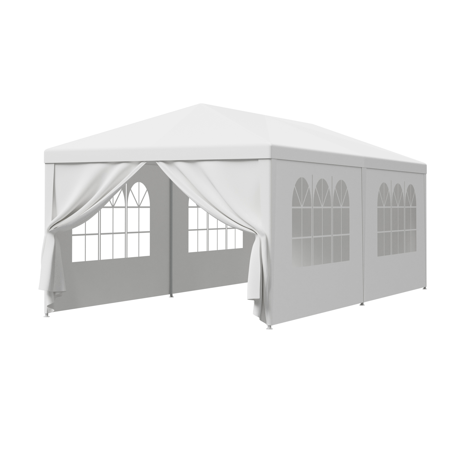 10'x10'/20'/30 Outdoor Gazebo Wedding Party Tent White Canopy With Sidewalls