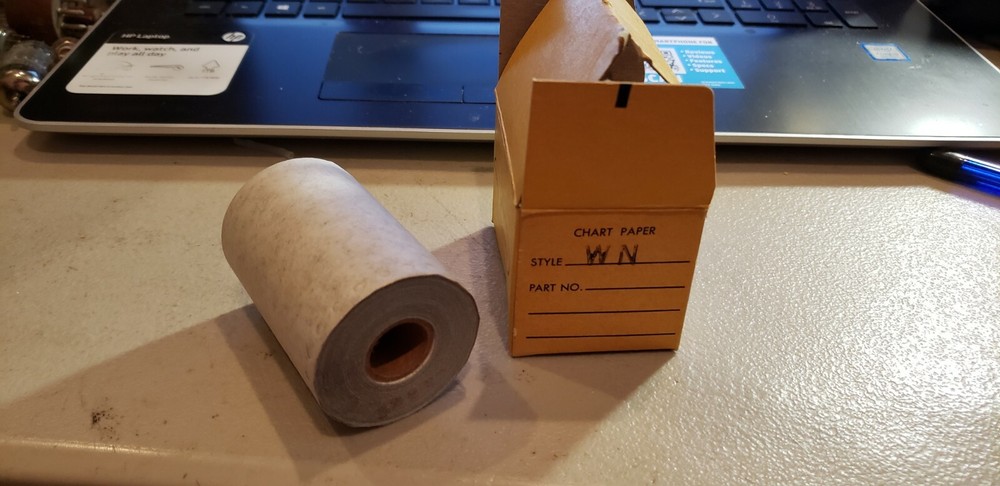 Rustrak Style WN   Chart Paper  NOS roll in yellow box.