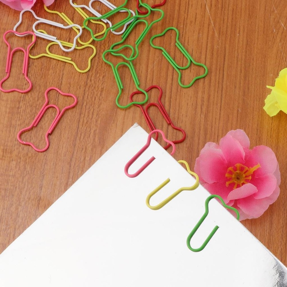 50x Colorful Shape Paper Clips