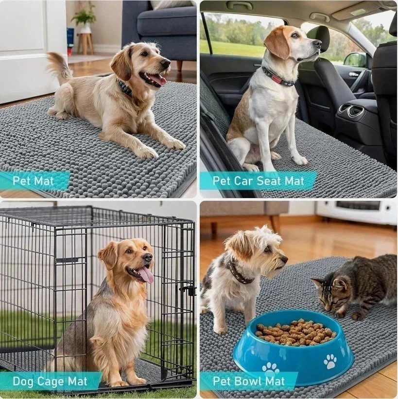 Dog Door Mat for Muddy Paws 30X50 Absorbs Moisture and Dirt Absorbent Non-Slip