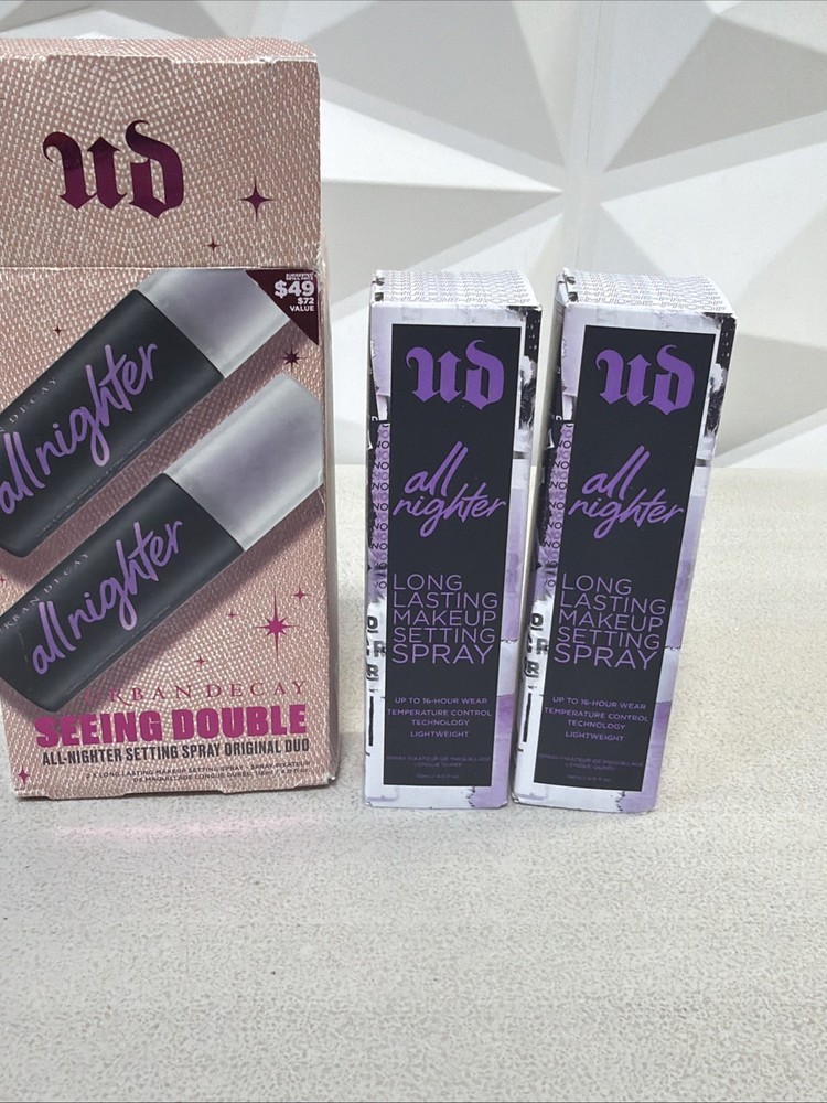 URBAN DECAY SEEING DOUBLE All Nighter Setting Spray Original DUO 4floz Each