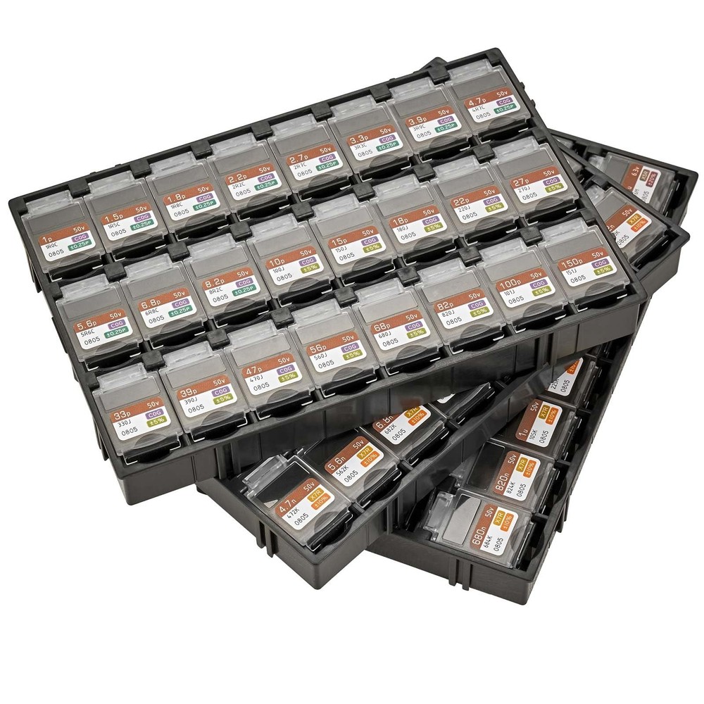 Chip Capacitor Design Kit,EIA 0805 Size,1pF-47uF Capacitance,72 Values,2790PC...