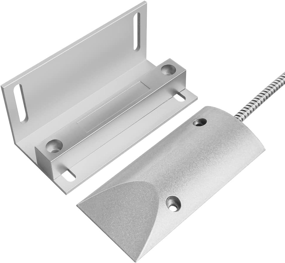 Magnetic Switch Alarm Sensor for Overhead Garage Door with L Bracket