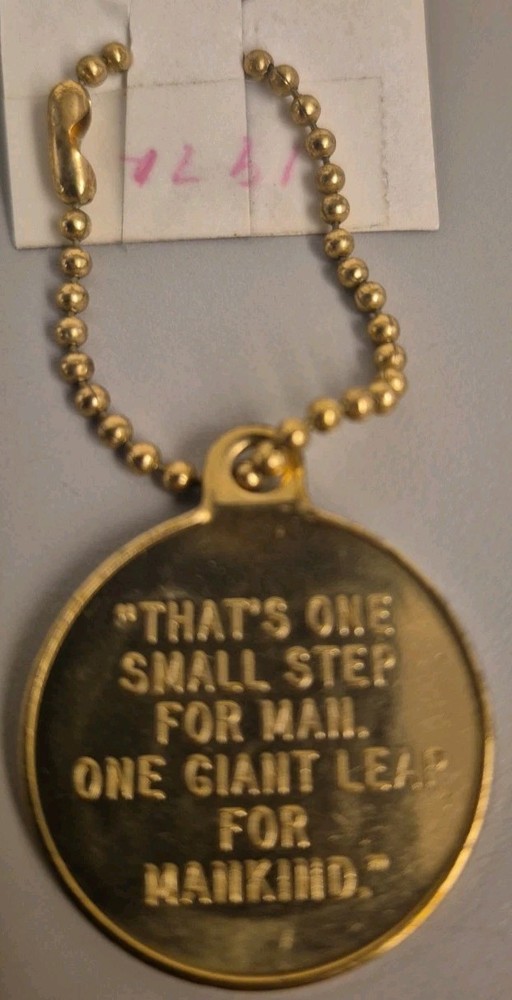 Vintage Apollo Coin Keychain.