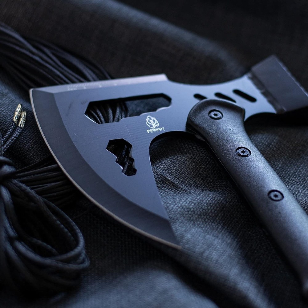 17" Black Tactical Tomahawk Throwing Axe Battle Survival Hatchet Multitool Blade