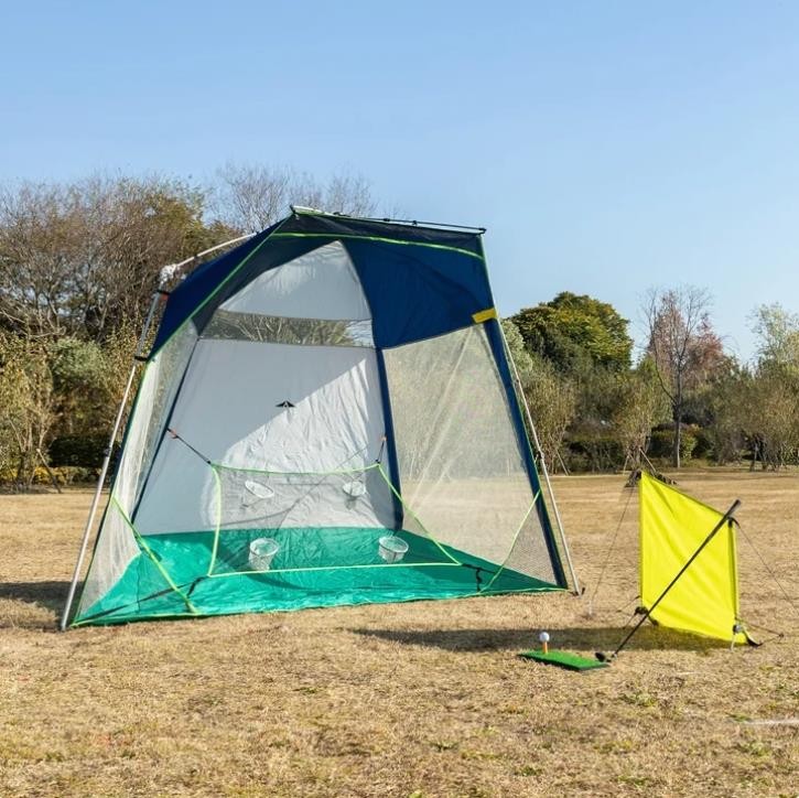 Quick-Up Golf Cage Tent Range Slice Guard Chipping Net Hitting Mat Tee 10' X 7'