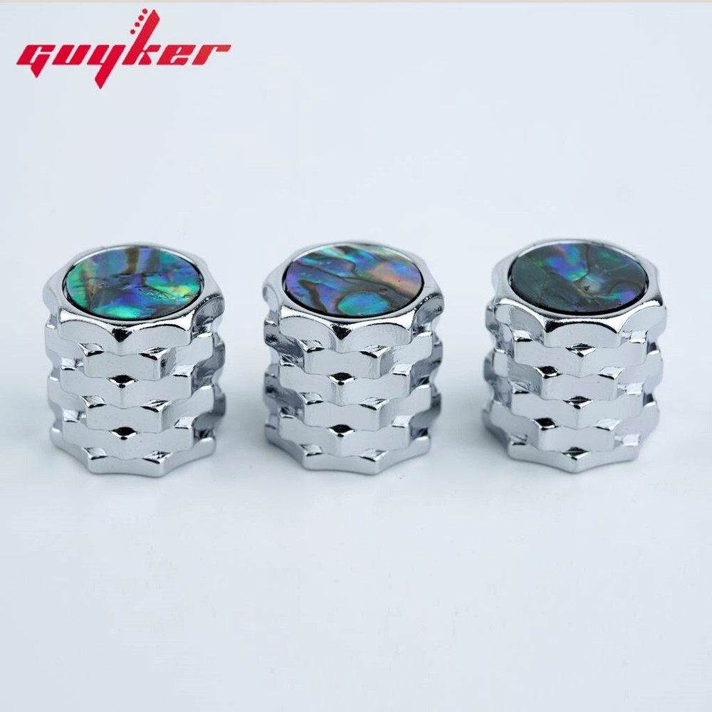 3PCS Guitar Bass Knobs Copper Serrated Style Knobs Shell Finish Surface