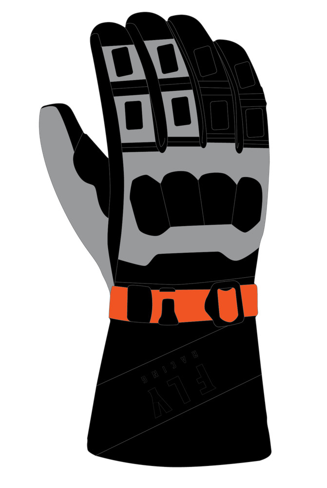Fly Racing Glacier Gloves Md Black/Grey/Orange 363-3942M