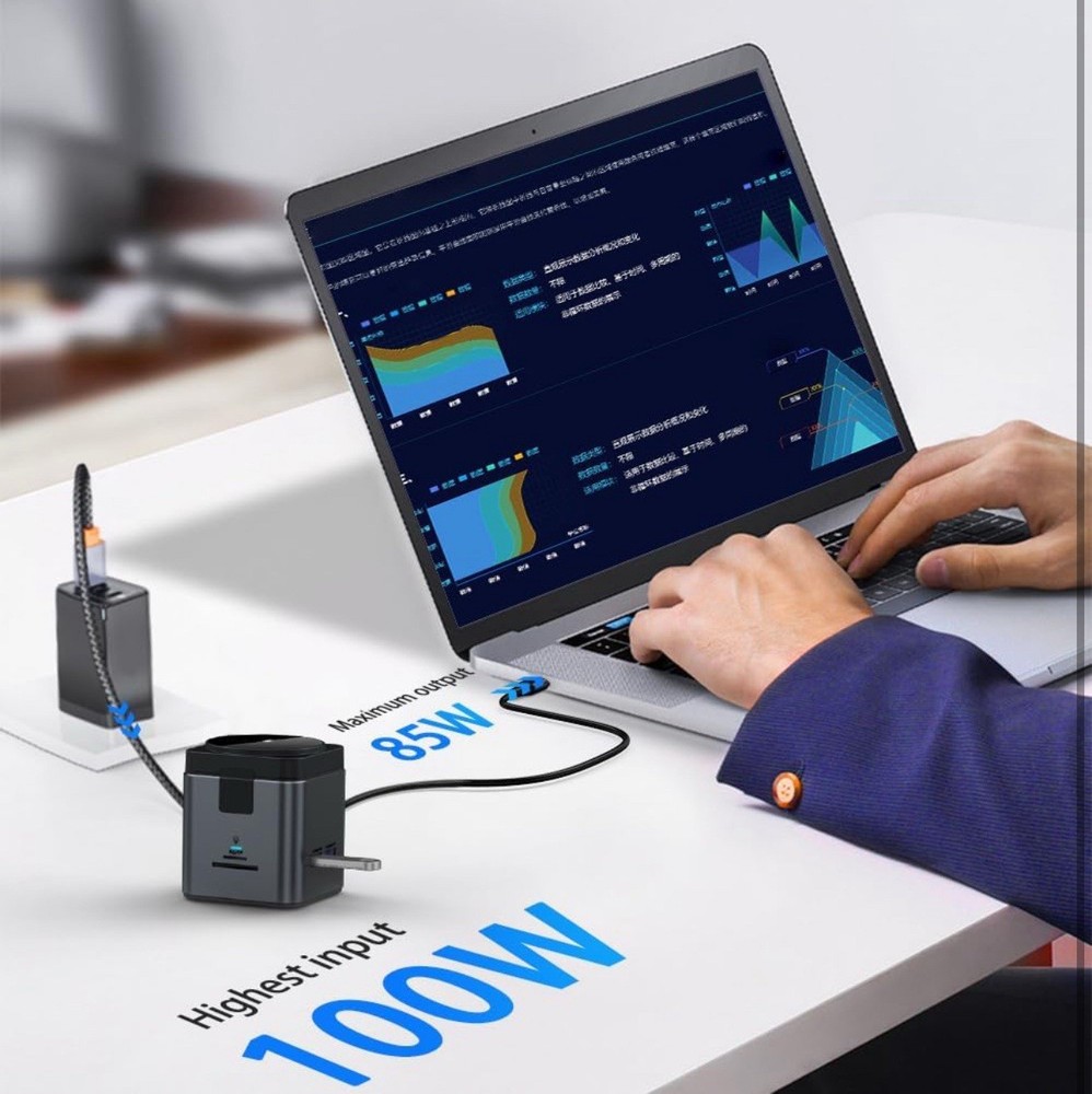 Laptop Docking Stations USB C Docking Station with Wireless Charging 4K HDMI
