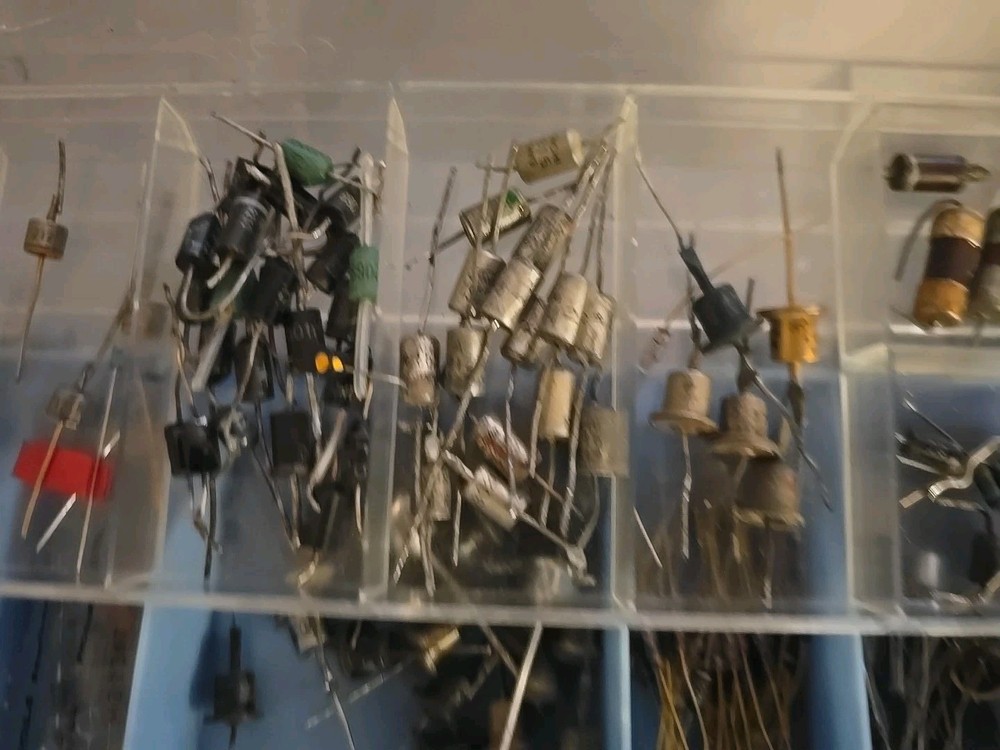 Vintage Electronics Components Lot Bulk – Resistors Capacitors Transistors...