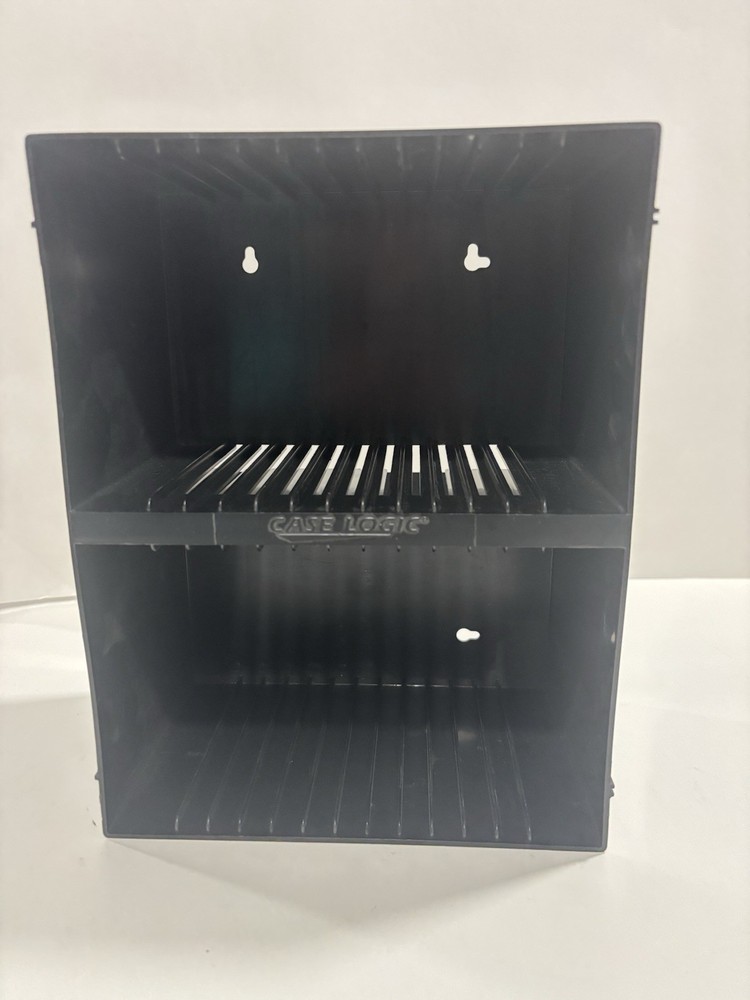 Case Logic Black Plastic 2-Shelf CD/DVD Rack, Freestanding or Wall Mounted