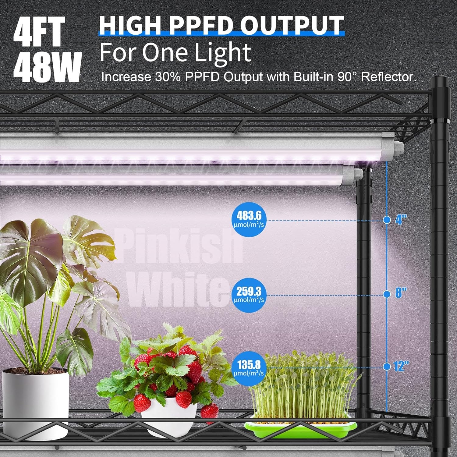 LED Grow Lights 2-20Pack T8 3-4FT 36、48W Indoor Linkable LED Plant Growing Lamps