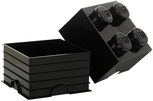 LEGO Storage Brick with 4 Knobs - Black [New Toy] Black, Brick
