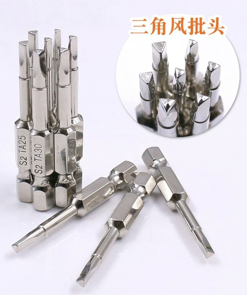 6PCS Triangle Head Security Screwdriver Tool Triangular for Bit Toys 1/4" 50mm U