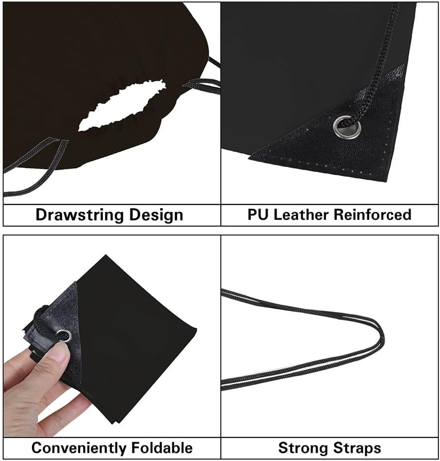 CODOBON 40 Pcs Drawstring Bags, Bulk Backpack, Nylon Cinch Black