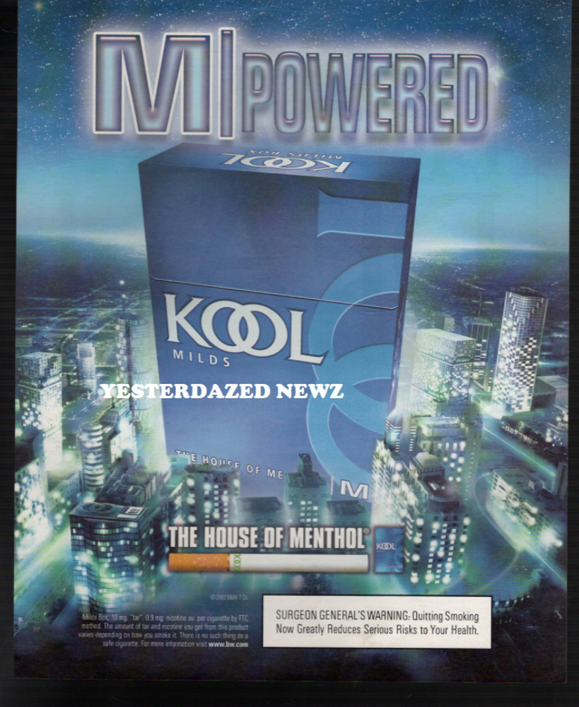 2004 Print ad for  Kool Cigarettes -  "M Powered"