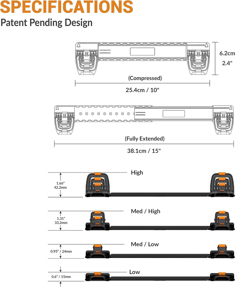 ESC Flip Pro Adjustable Keyboard Stand, Extendable Ergonomic Riser with 4 Fee...