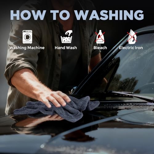 2-Pack 1200GSM Microfiber Car Drying Towels, Extra Large Twisted-Loop