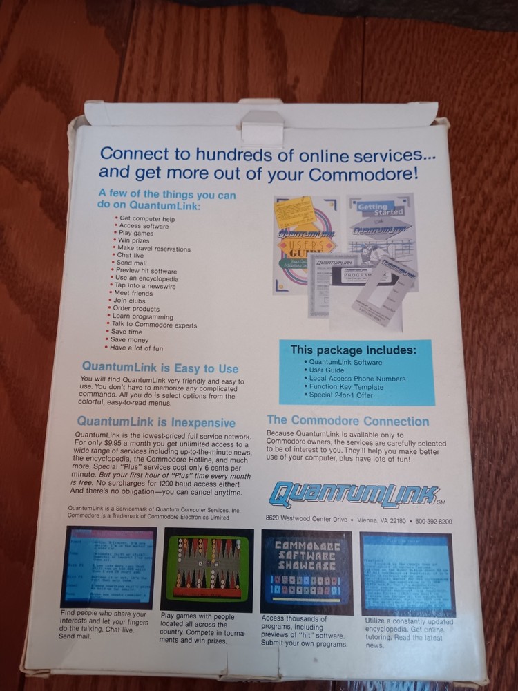 Commodore 64 Quantumlink Manuals Inserts Box Only NO SOFTWARE