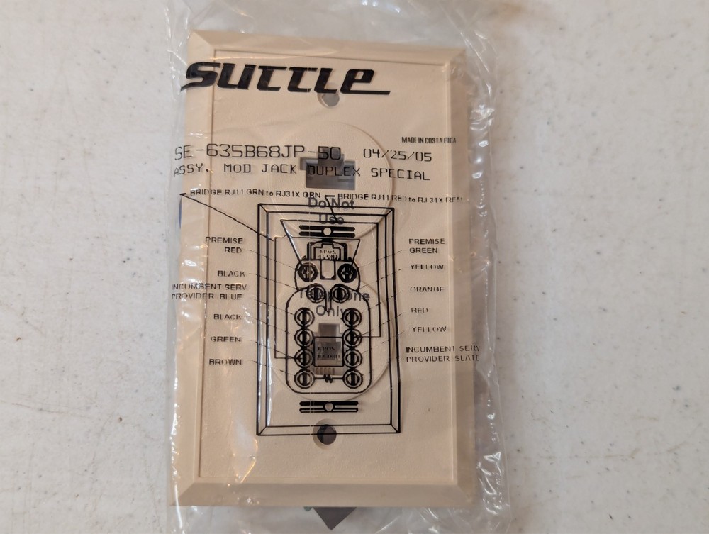 Suttle 635B68JP-50 ASSY MOD JACK DUPLEX SPECIAL Ivory