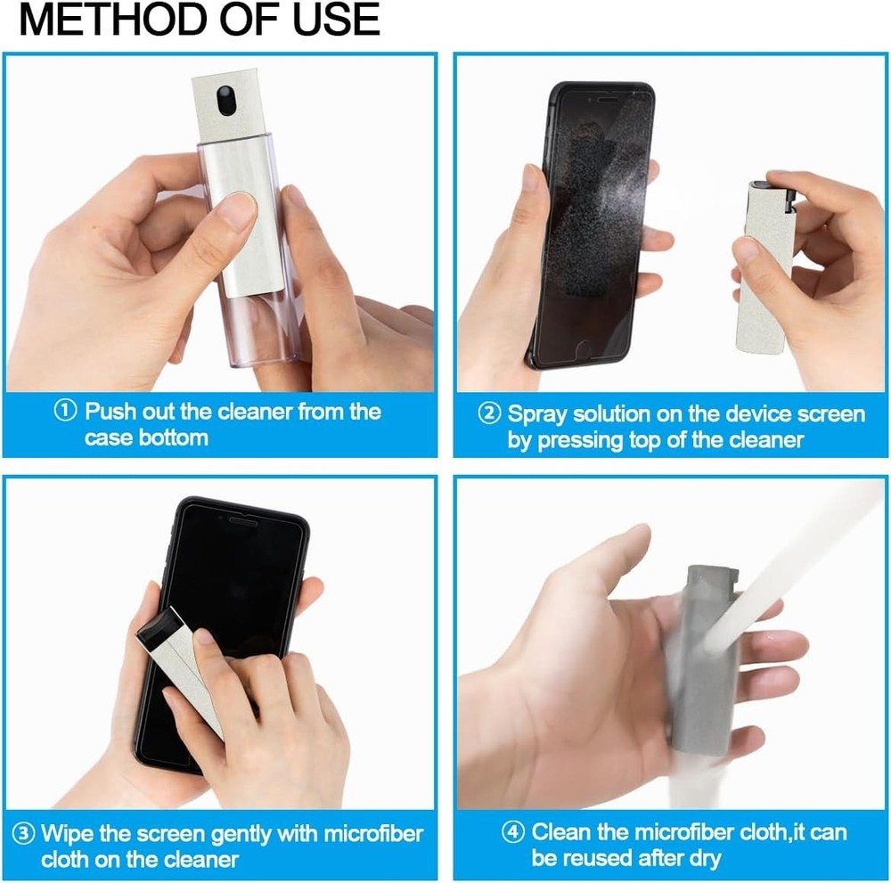 Walrfid Touchscreen Mist Cleaner Spray Kit for Electronics & Eyeglasses