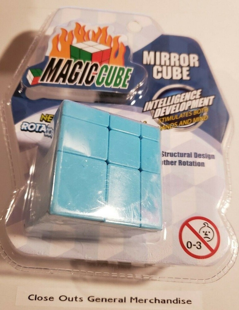 MAGIC CUBE BLUE  MIRROR CUBE 2.5X 2.5 inch NEW SEALED