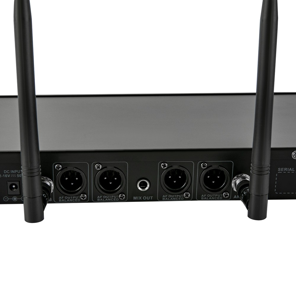 6-8 H Rectangular Cordless Wireless Microphone System 4 Channels for Conference