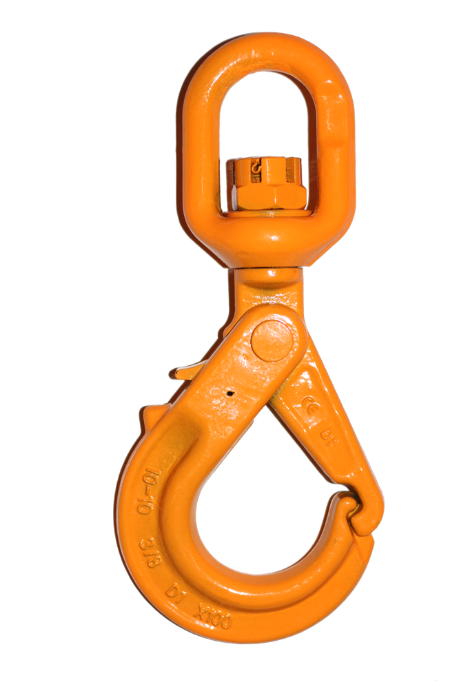 1/2" Self Locking Swivel Hook 15,000 lbs Grade 100 Positive Latch Spring Fitting