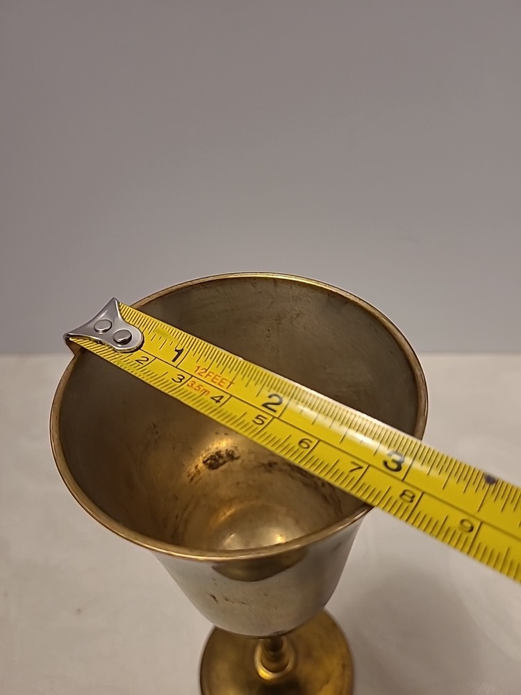 E.P. Brass Silverplate India Wine Goblet 7 1/2" H