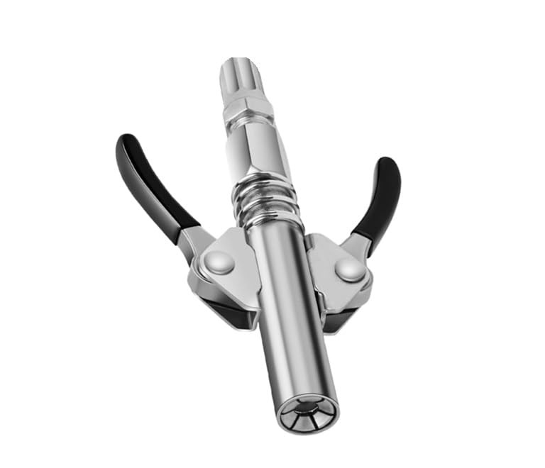 Grease Gun Coupler Double Handle Quick Lock Release Grease Tip End Coupler