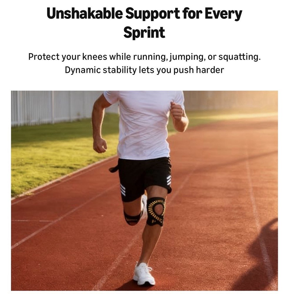 KneeBright Light Knee Brace Women/Strong Compression Men Side Stabilizers MEDIUM