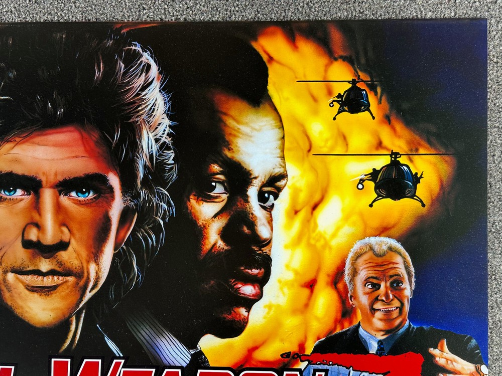Data East Lethal Weapon 3 Pinball Machine Game Backglass Translite ORIGINAL NOS