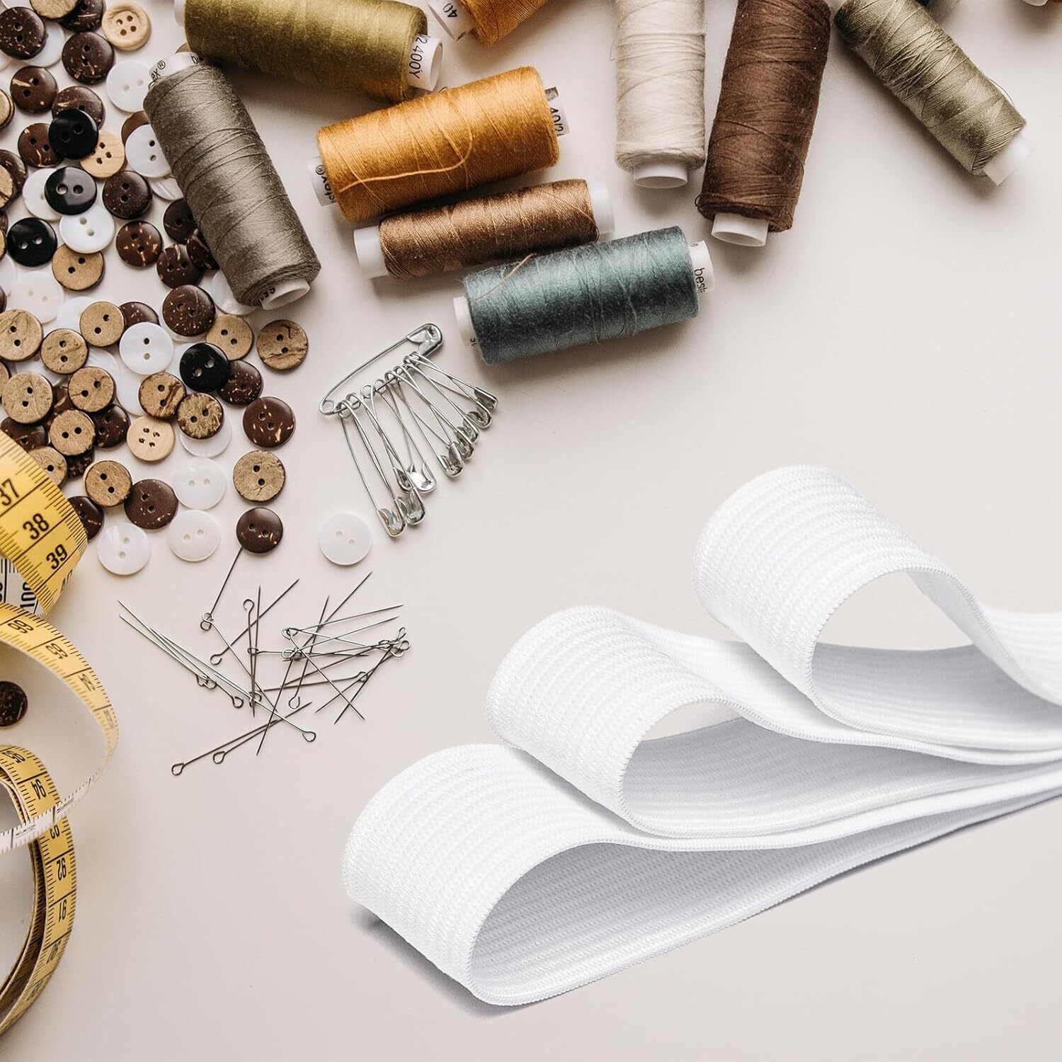 Elastic Band for Sewing, 3/4 Inch x 12 Yard High * 12 Yard, White