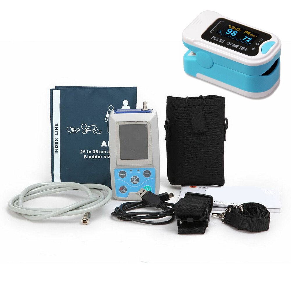 ABPM50 Blood Pressure Monitor 24 Hour Record Ambulatory NIBP Holter Software USA